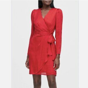 Banana Republic Red‎ Satin Wrap Dress